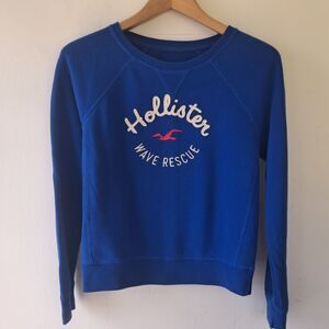 Hollister Wave Rescue Sweatshirt Y2k Medium Blue Women's Pullover Long Sleeve